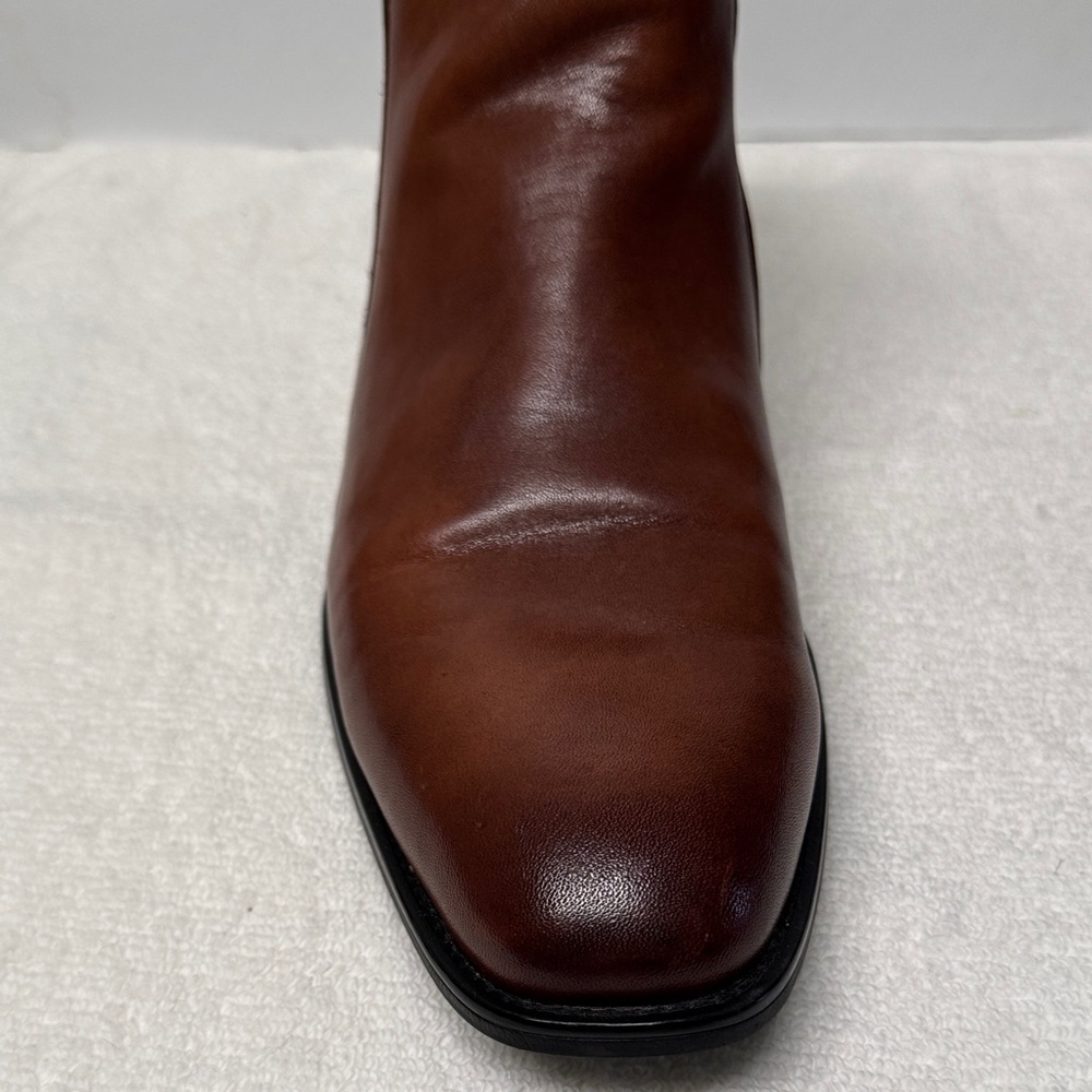 Men’s Karl Lagerfeld Leather Chelsea Cognac Brown Boots Size 10.5M - Picture 6 of 16